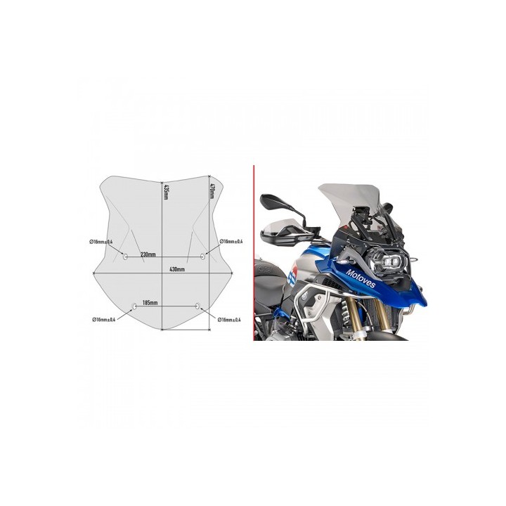 Ζελατίνα Givi 5124D Bmw R1250GS '19-'20/R1200GS '16-'20