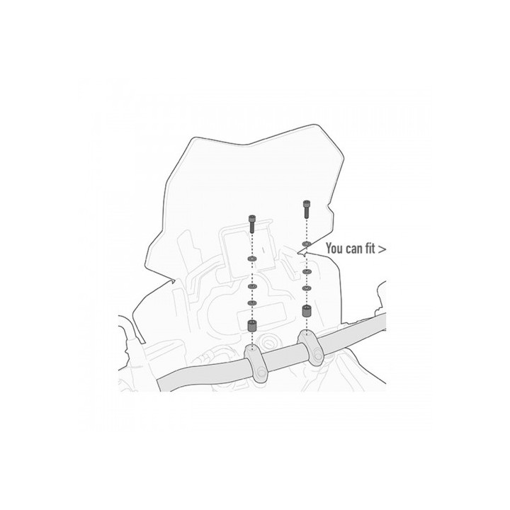 01SKIT UNIVERSAL KIT HONDA-KAWASAKI-BMW για μπάρα S900A GIVI