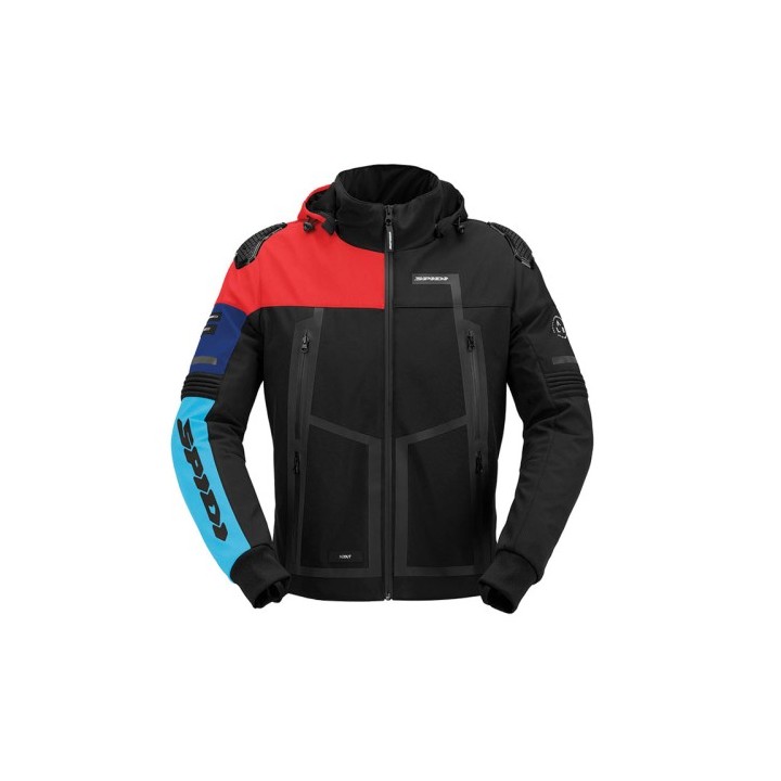 Spidi Μπουφάν Hoodie Warrior H2OUT μαύρο/κόκκινο/μπλε 351
