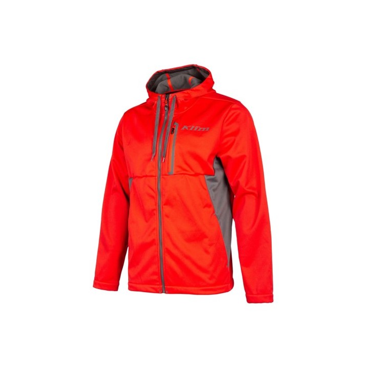Soft Shell/Ζακέτα Hoodie Klim Transition High Risk Κόκκινο/Asphalt