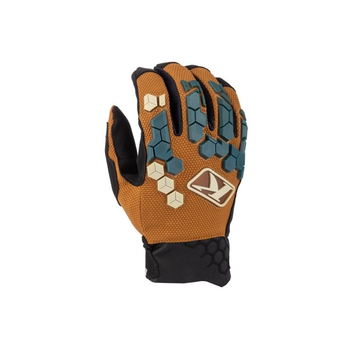 Γάντια Klim Dakar Golden καφέ/πετρόλ