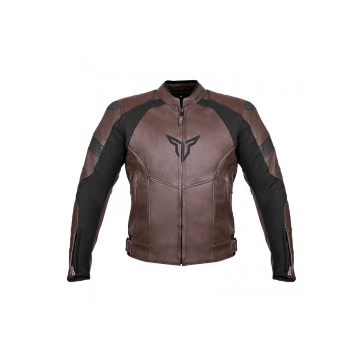 Nordcode Μπουφάν Racer Δερμάτινο Oversize καφέ/μαύρο