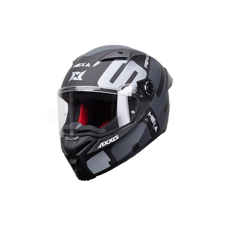Κράνος AXXIS Fenix Hexa B2 μαύρο/γκρι ματ