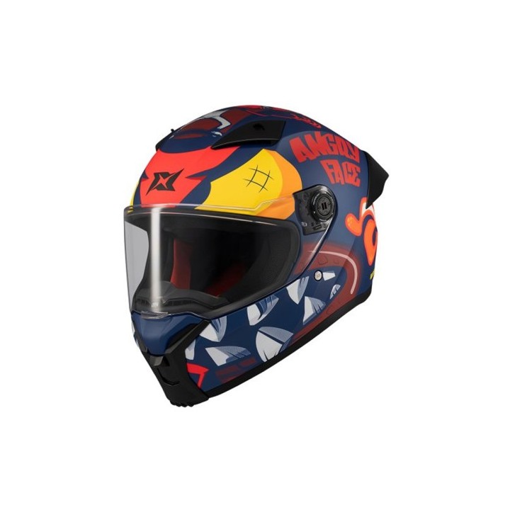 Κράνος AXXIS Fenix Angry Face C5 μαύρο/κόκκινο gloss