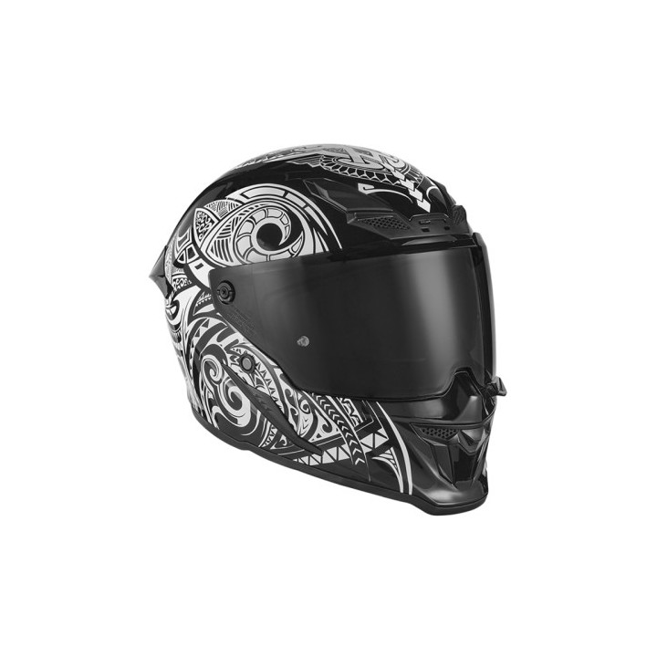 Κράνος Nox Goliath Maori άσπρο/μαύρο + Extra Visor