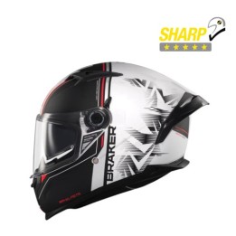 Κράνος MT Braker SV Charm A1 μαύρο/άσπρο ματ