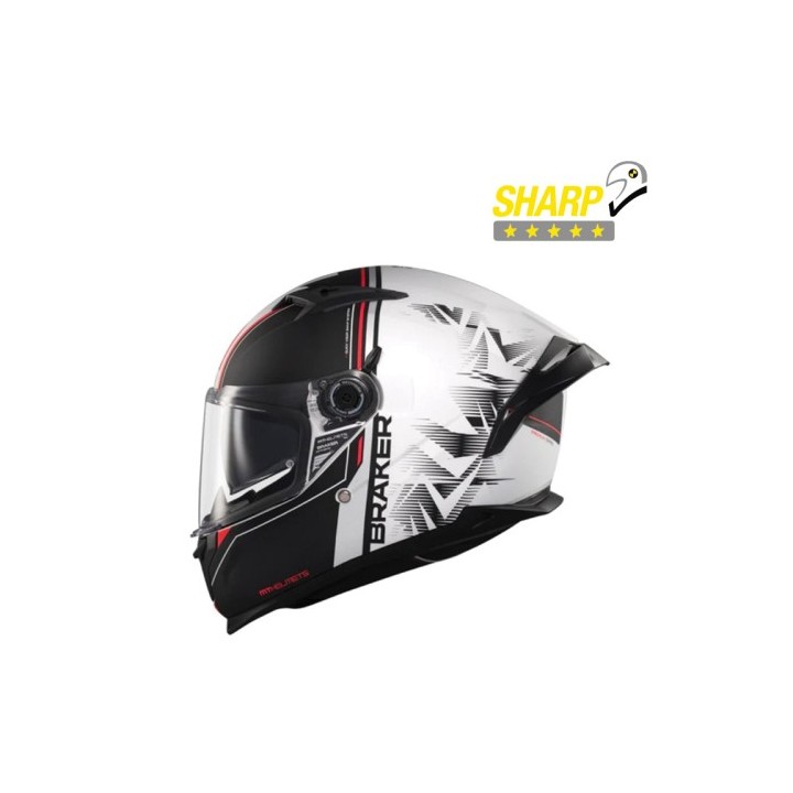 Κράνος MT Braker SV Charm A1 μαύρο/άσπρο ματ