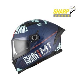 Κράνος MT Braker SV Punk Rider C7 μαύρο/μπλε gloss
