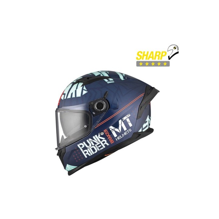 Κράνος MT Braker SV Punk Rider C7 μαύρο/μπλε gloss