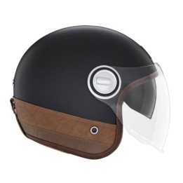 Κράνος Nox Heritage μαύρο/leather καφέ