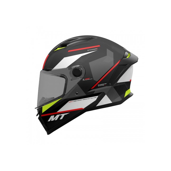 Κράνος MT Stinger 2 Cheste C0 μαύρο/άσπρο/fluo ματ