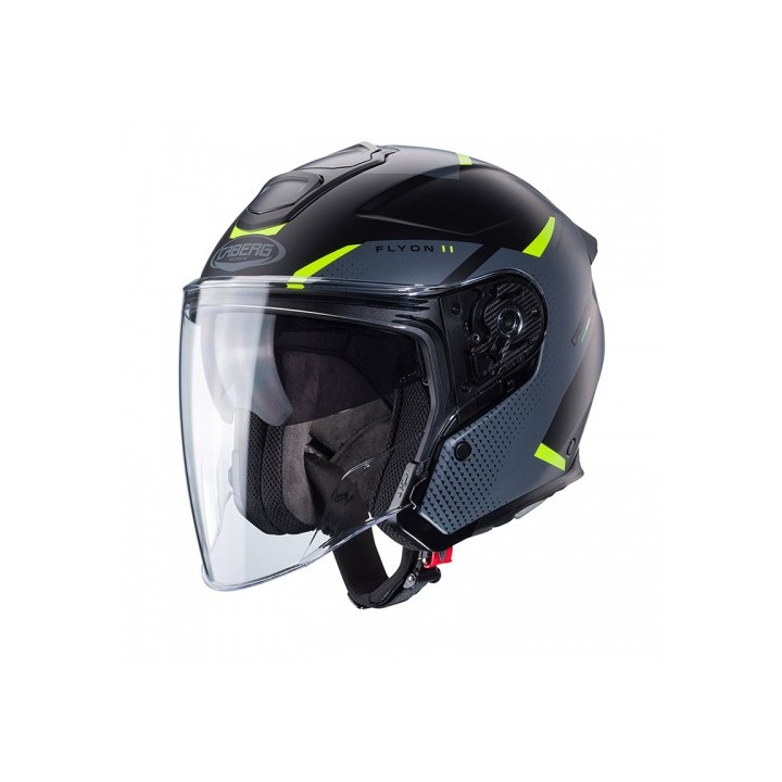 Κράνος Caberg Flyon-II Boss μαύρο ματ/γκρι/κίτρινο fluo