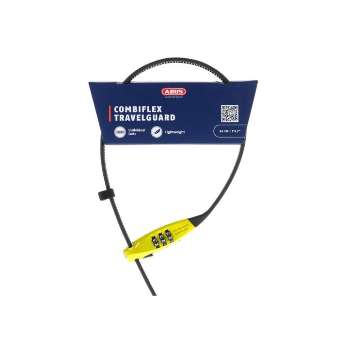 Mini Συρματόσχοινο Abus Combiflex Travelguard Κίτρινο