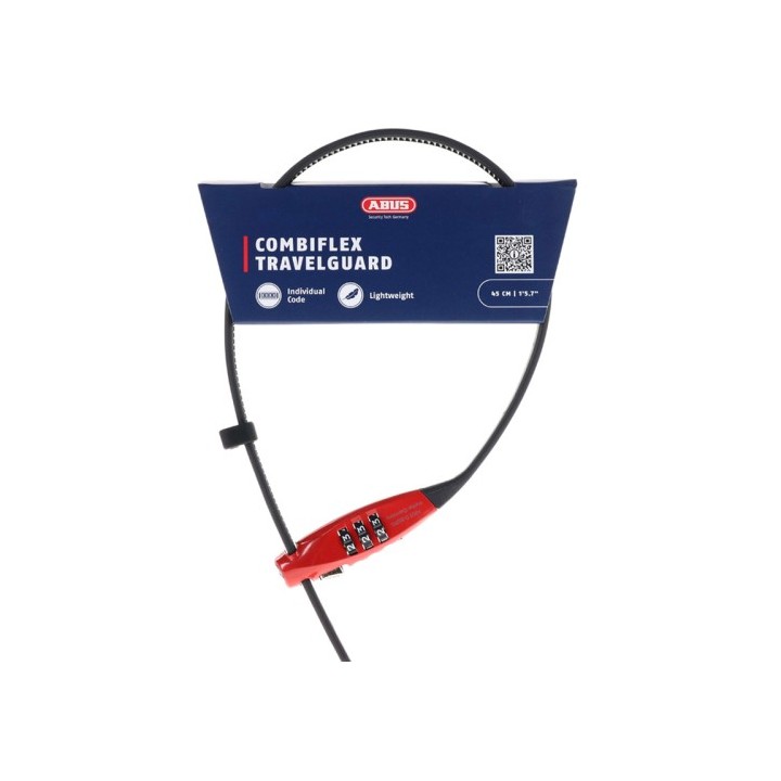 Mini Συρματόσχοινο Abus Combiflex Travelguard Κόκκινο