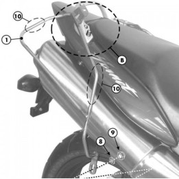 Βάσεις πλαϊνών σάκων T214_Hornet 600'98-06 Honda Givi